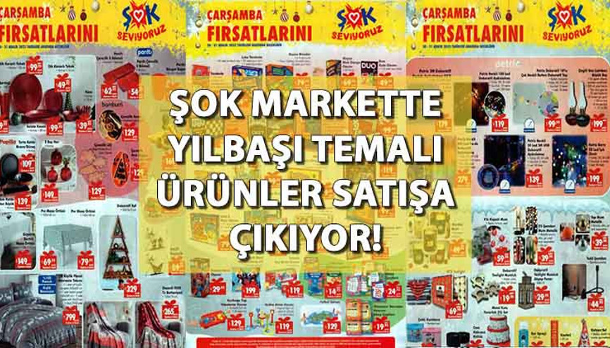 ŞOK Aktüel Ürünler Kataloğu 20 Aralık Çarşamba: Yeni katalog satışa sunuluyor Yılbaşı temalı ürünler ŞOK market raflarında