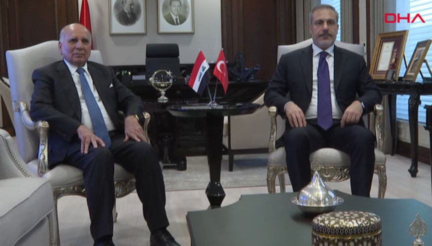 Bakan Fidan, Irak Başbakan Yardımcısı ve Dışişleri Bakanı Fuad Hüseyini ağırladı