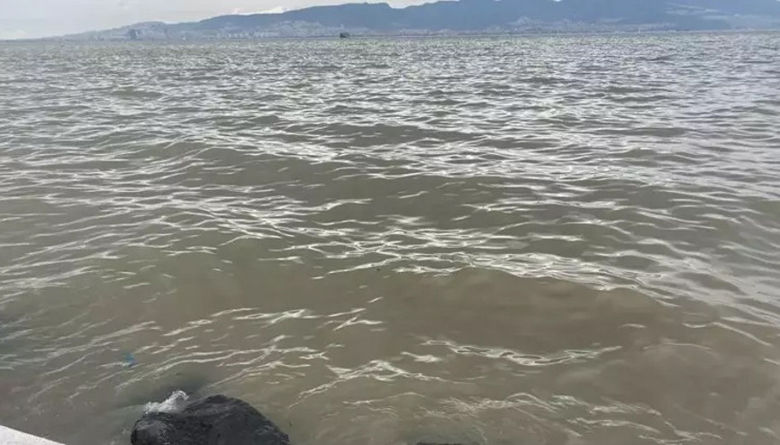 İzmirde sağanak; körfez çamur rengine büründü
