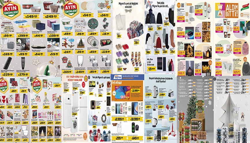 Migroskop 23 Aralık-3 Ocak indirimli ürünler listesi (katalog) | Migros markette bu hafta Yılbaşı ağacı, süslemeler, elektrikli ısıtıcı, airfryer, ütü ve çay makinesi satışa çıktı