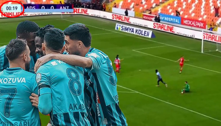 Adana Demirspor - Antalyaspor maçında Süper Lig tarihine geçen gol