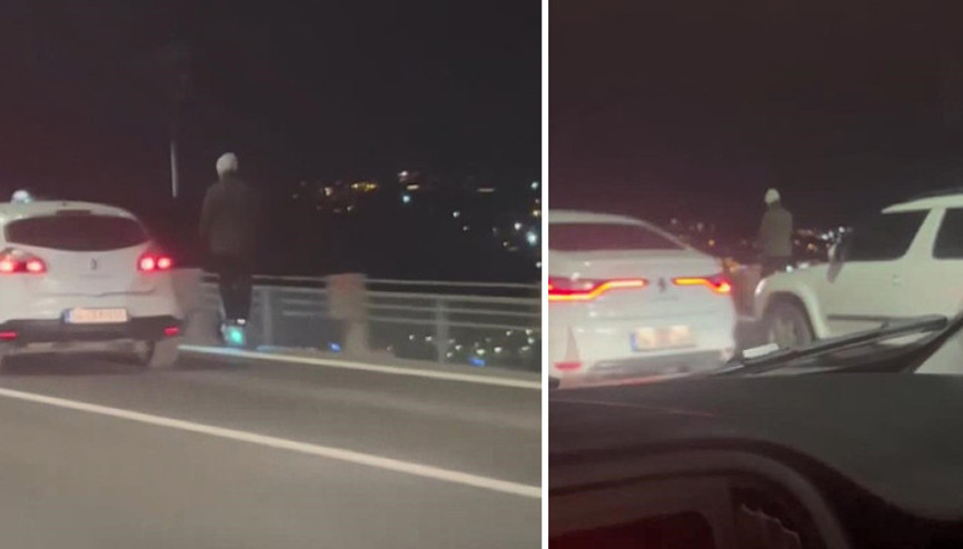 15 Temmuz Şehitler Köprüsünde skuter kullanan sürücüye bin 387 lira ceza