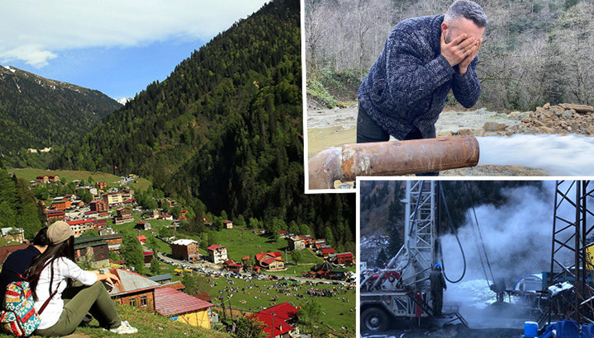 Rize Ayderde jeotermal keşif... Eve götürüp, ilaç olarak kullanacağım