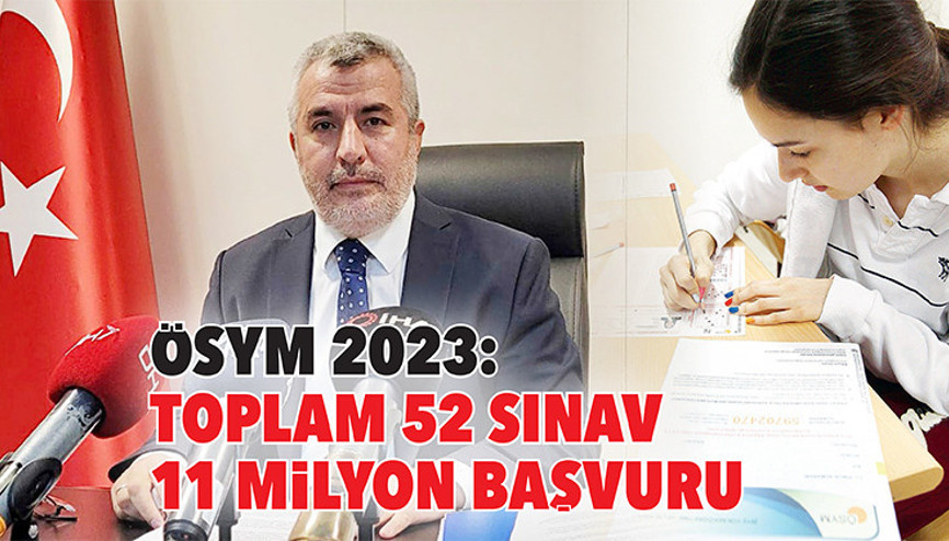 ÖSYM 2023: Toplam 52 sınav 11 milyon başvuru