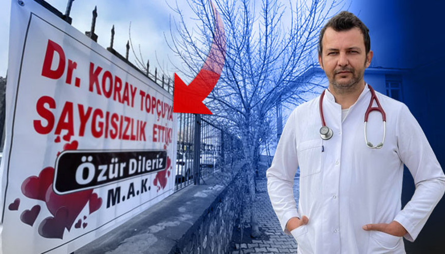 Muş’un Hasköy ilçesinde tartıştıkları doktordan pankartla özür dilediler