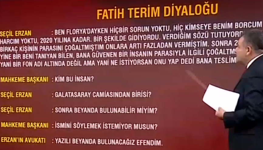 Seçil Erzandan 176 sayfalık ifade