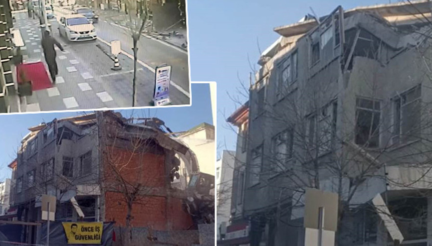 Boluda bina yıkımında facianın eşiğinden dönüldü: Araçlar son anda kurtuldu