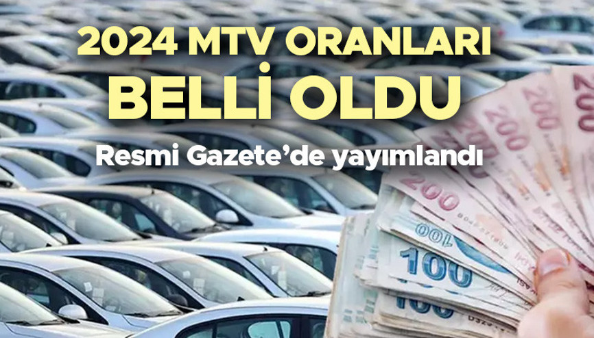 Yeni yıl MTV tarifesi Resmi Gazetede yayımlandı Motorlu Taşıtlar Vergisi (MTV) 2024 ne kadar, kaç TL oldu  İşte MTV yeniden değerleme oranı