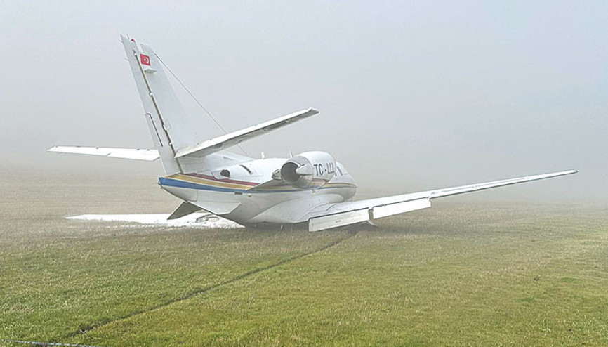 Özel jet pistten çıktı