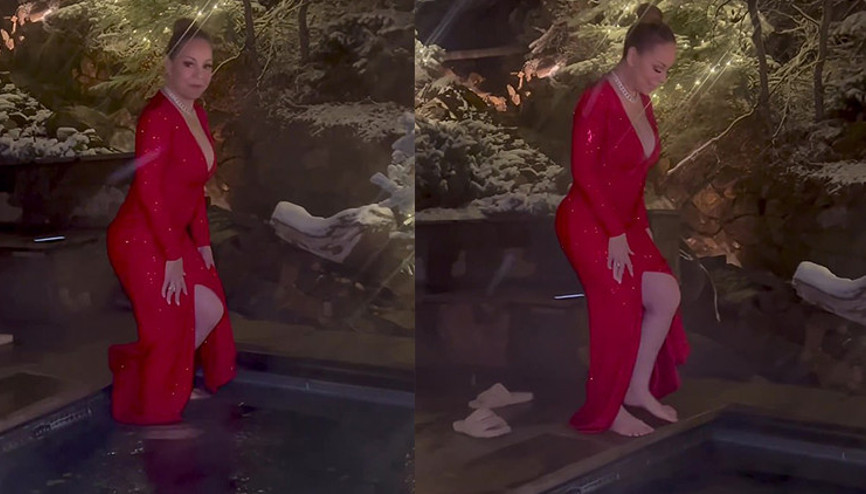 Yeni yıl için giyinip süslendi… Sonra bir anda kendini sulara bıraktı