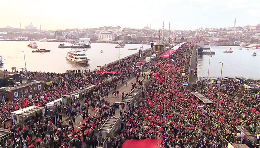 Şehitler ve Filistin için tek yürek