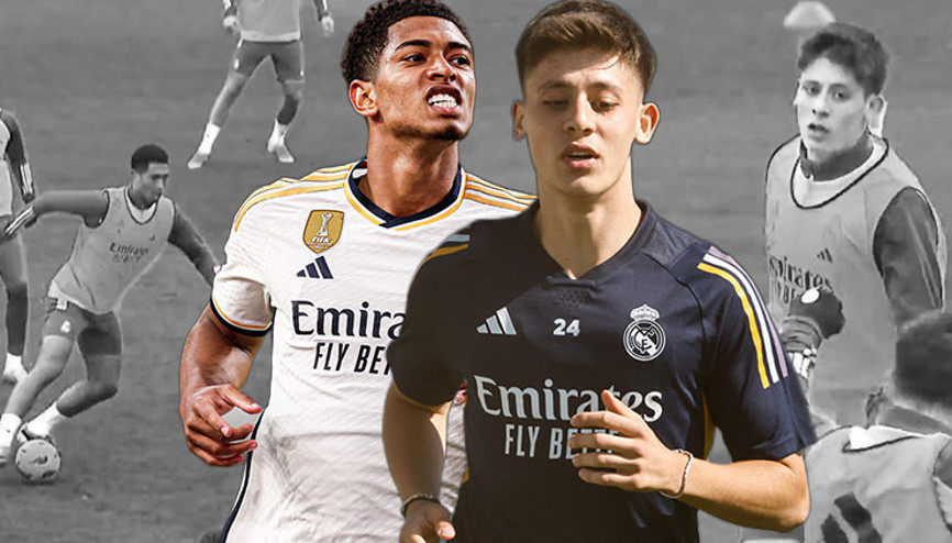 Arda Güler, Real Madriddeki ilk maçı öncesinde şov yaptı Jude Bellingham ile antrenmanda göz kamaştırdılar, kameramanın bile başı döndü...