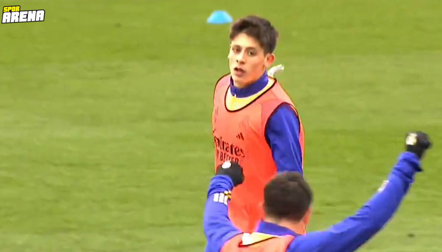 Arda Güler, Real Madriddeki ilk maçı öncesinde şov yaptı Kameramanın bile başı döndü...