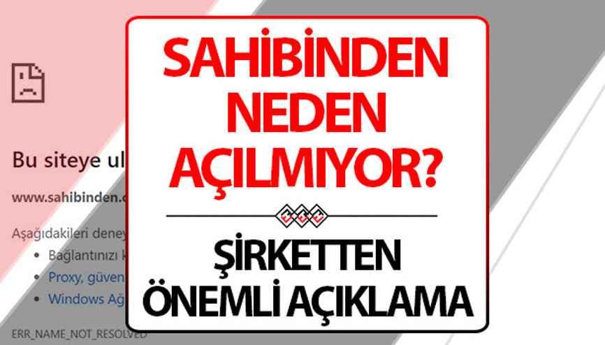 Sahibinden düzeldi mi, çöktü mü 4 Ocak 2024 Sahibinden.com erişim sorunu nedeni belli oldu..