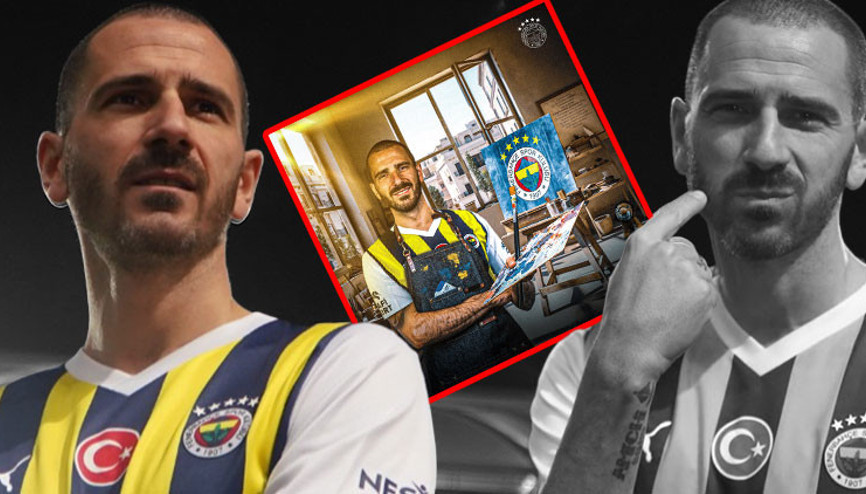 Fenerbahçenin transfer anonsunda Galatasaraya gönderme Leonardo Bonuccinin resim tuvalinin yanında küçük aslan...