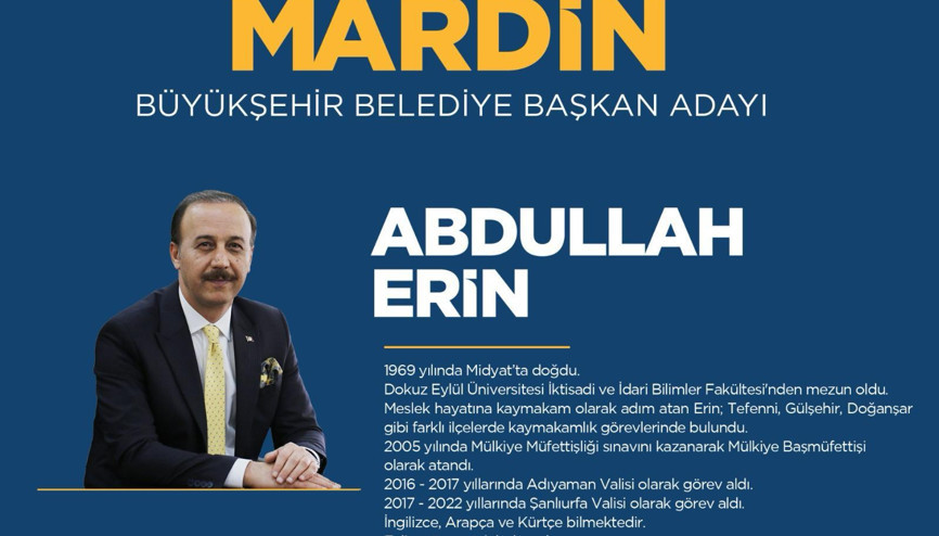 Abdullah Erin kimdir AK Parti Mardin Büyükşehir Belediye Başkan Adayı Abdullah Erin kariyeri ve biyografi bilgileri Abdullah Erin kimdir AK Parti Mardin Büyükşehir Belediye Başkan Adayı Abdullah Erin kariyeri ve biyografi bilgileri
