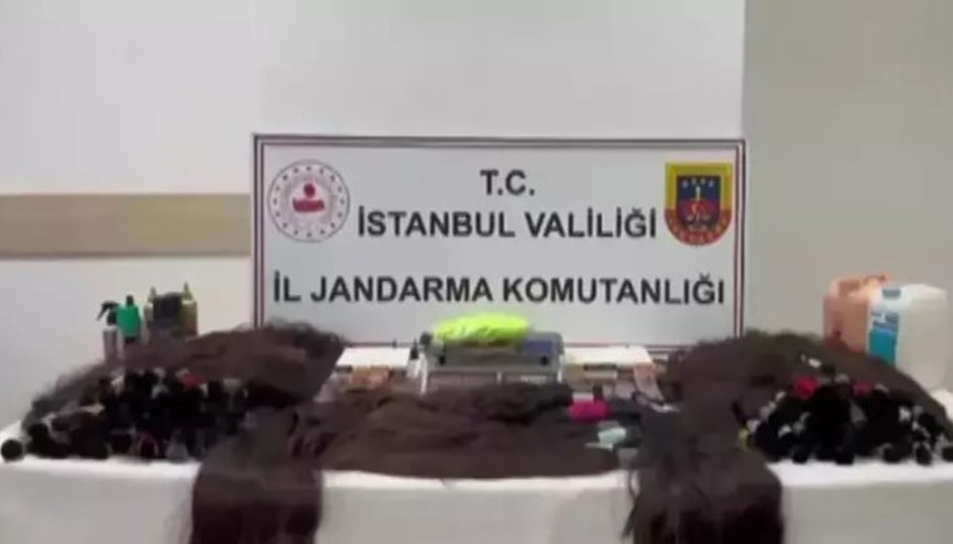 Esenyurtta protez saç operasyonu: 100 kilo saç ele geçirildi