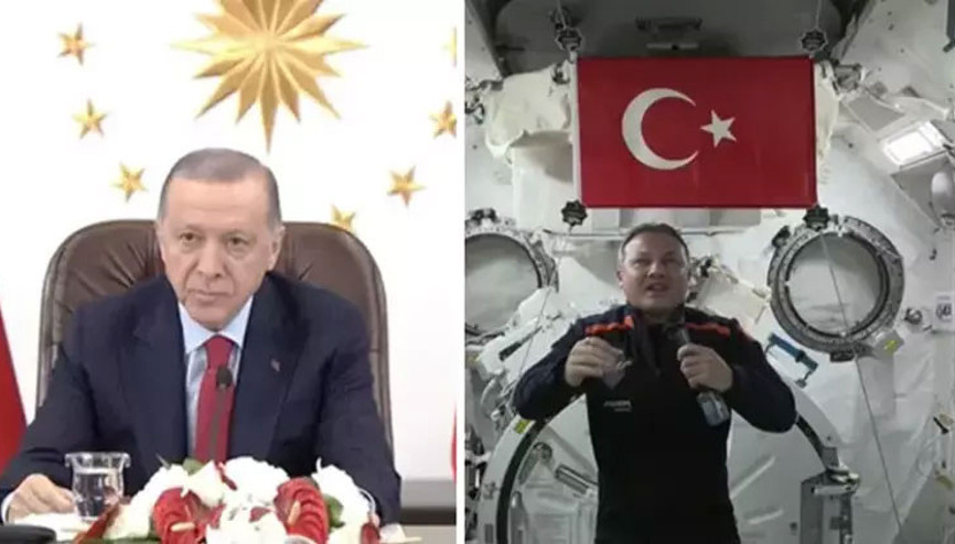 Cumhurbaşkanı Erdoğan, ilk Türk astronot Alper Gezeravcı ile görüştü