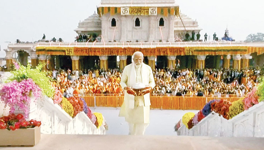 Yıkılan caminin yerine inşa edilmişti: Modi o tapınağı elleriyle açtı