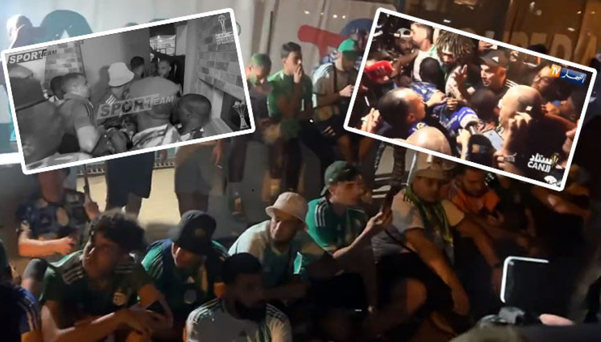 Afrika Kupasından elenen Cezayirin taraftarları, takımın otelini bastı Yetkililer tartaklandı...