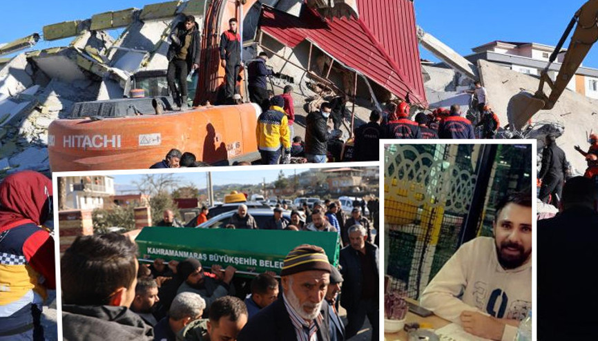 Yıkım sırasında bina iş makinesinin üzerine devrilmişti... Operatör son yolculuğuna uğurlandı
