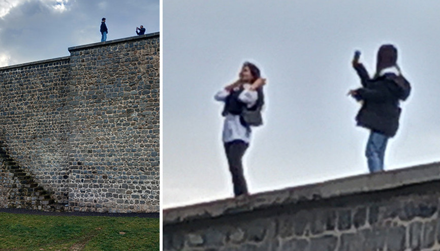 Diyarbakırda surlarda selfie çekmek isterken canlarını hiçe saydılar