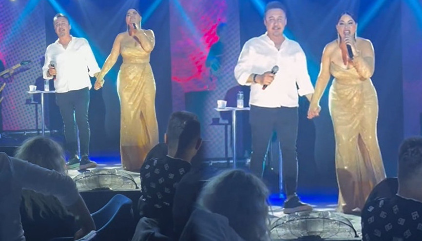 Zara sevgilisi İlker Görgülü ile sahnede el ele