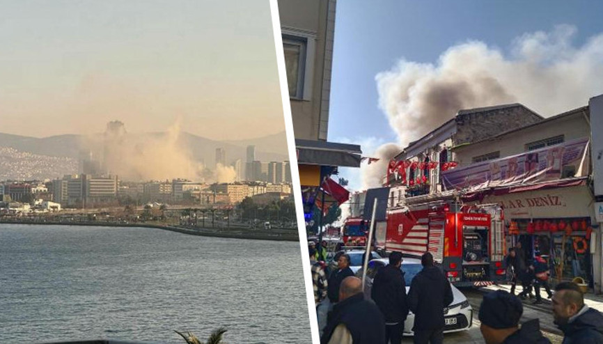 İzmir Kemeraltı Çarşısında yangın 2 saatte söndürüldü