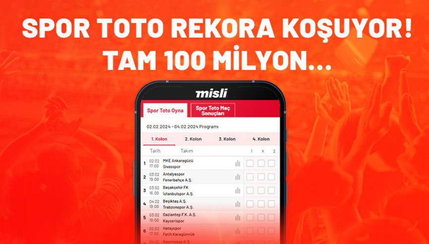 Spor Totoda büyük ikramiye 100 milyon TL Rekora koşuyor... İşte program