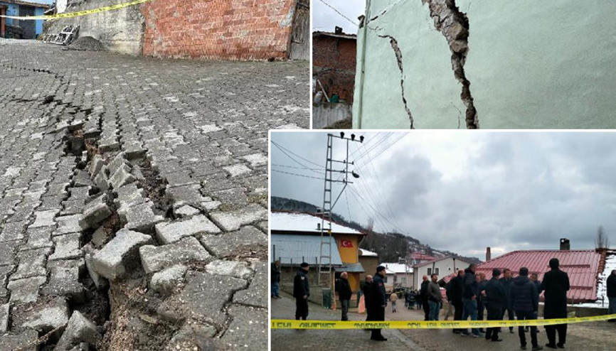 Tokatta bir köyde heyelan: Evlerin duvarlarında ve yollarda çatlaklar oluştu Vali Hatipoğlundan açıklama