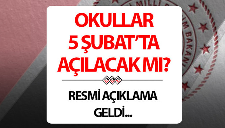 BUGÜN (5 ŞUBAT PAZARTESİ) OKUL VAR MI, TATİL OLDU MU Bugün okullarda ders işlenecek mi, yarım gün mü 15 tatil uzatıldı mı, sömestr ne zaman bitecek Resmi açıklama geldİ