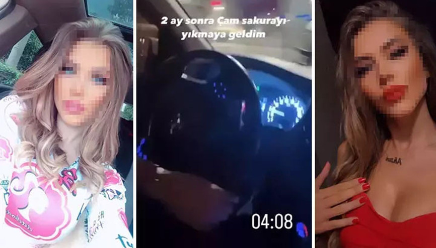 Drift yapan spiker kamerada Hem ehliyeti alındı hem aracı men edildi
