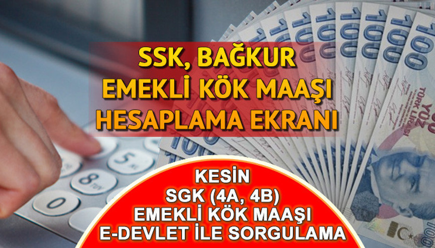 SSK, BAĞKUR EMEKLİ KÖK MAAŞ YENİ HESAPLAMA FORMÜLÜ 2024 (Güncel e-Devlet ekranı) || SGK 4A, 4B kök maaşı nasıl bulunur, nereden öğrenilir 7500 TL emekli kök maaşı ne kadar oldu