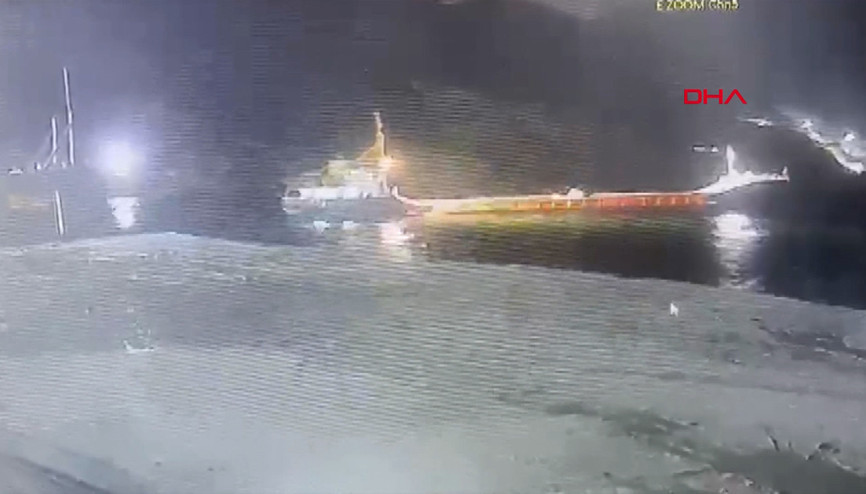 Marmara Denizinde batan geminin Badalan Limanı’ndan ayrılışı