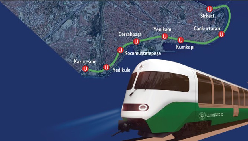 Sirkeci Kazlıçeşme raylı sistem hattı durakları ve istasyon bilgileri