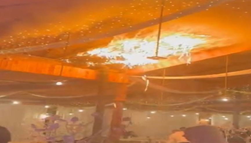 Mersinde düğün salonunda yangın paniği