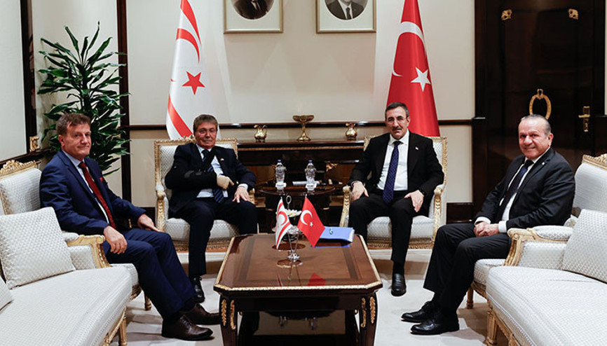 Cumhurbaşkanı Yardımcısı Yılmaz, KKTC Başbakanı Üstel ile bir araya geldi