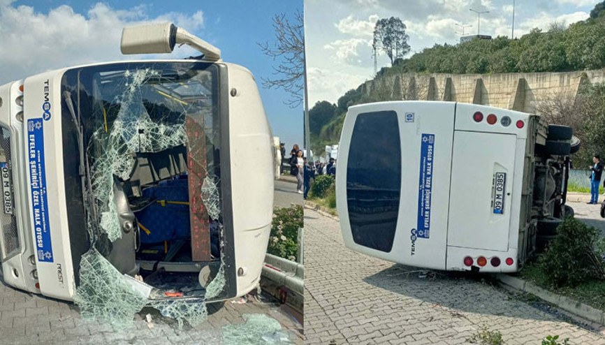 Virajda kontrolden çıkan halk otobüsü refüje devrildi: 2si ağır 27 yaralı