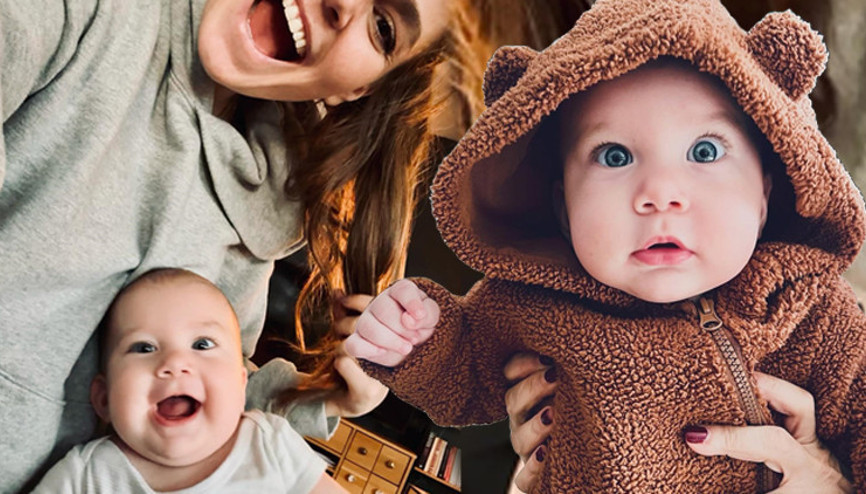 Aslı Enver kızının yüzünü gösterdi İşte Elay bebek...