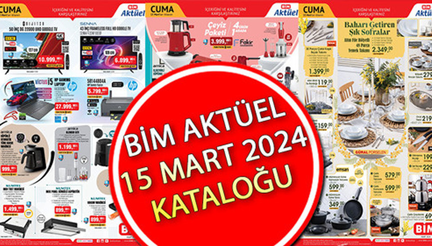 BİM 15 MART AKTÜEL KATALOĞU 2024 SATIŞTA Bimde bu haftta cuma neler var Gaming Laptop, Dikey Süpürge, Yağsız Airfryer BİMde...