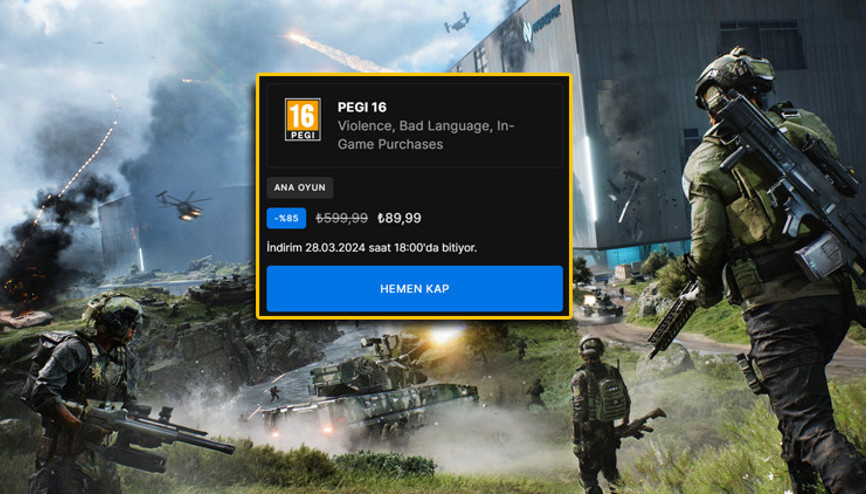Epic Games Store’da Battlefield 2042 599 TL’den 89 TL’ye düştü İki ücretsiz oyun birden