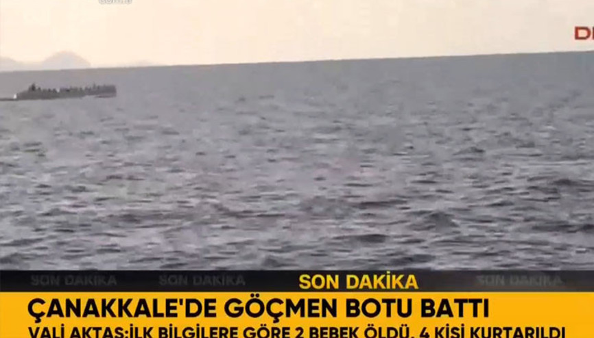 Çanakkalede göçmenleri taşıyan bot battı