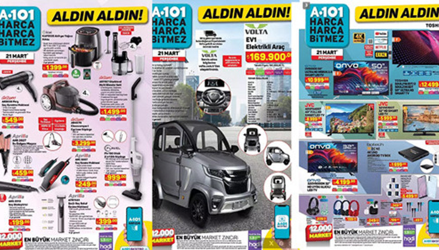 A101 AKTÜEL 21 MART 2024 KATALOĞU SATIŞTA 🛒📌|| A101de bu hafta neler var Elektrikli Araç, Airfryer Yağsız Fritöz, Su Dalgası Maşası, Dik Süpürge A101de...