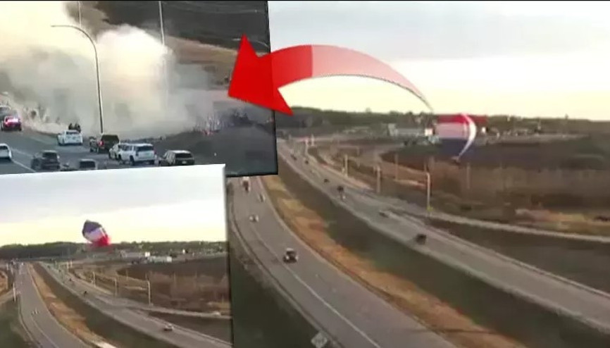 ABDde sıcak hava balonu elektrik tellerine takılıp yola düştü