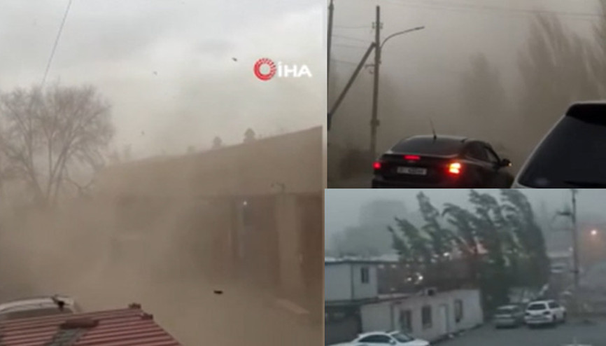 Şiddetli rüzgar hayatı felç etti Kırgızistan’da 24 yaralı