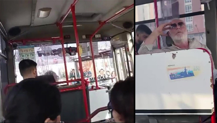 Otobüste bebek arabası kavgası Birbirlerini tehdit ettiler