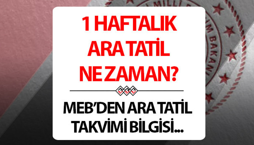 ARA TATİL TARİHİ 2024 | 1 haftalık ara tatil ne zaman başlıyor Okullarda nisan ara tatili uzatıldı mı, kaç gün Ara tatil Ramazan Bayramı ile birleşiyor... İşte MEB tatil takvimi