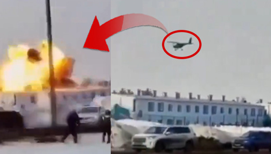 Rusyanın drone ürettiği tesislere kamikaze saldırısı Görüntüler sosyal medyaya düştü...