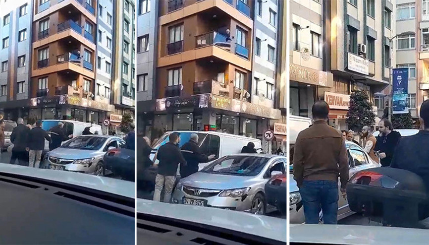 Güngörende dehşet anları Tartıştığı sürücüye baltayla saldırdı