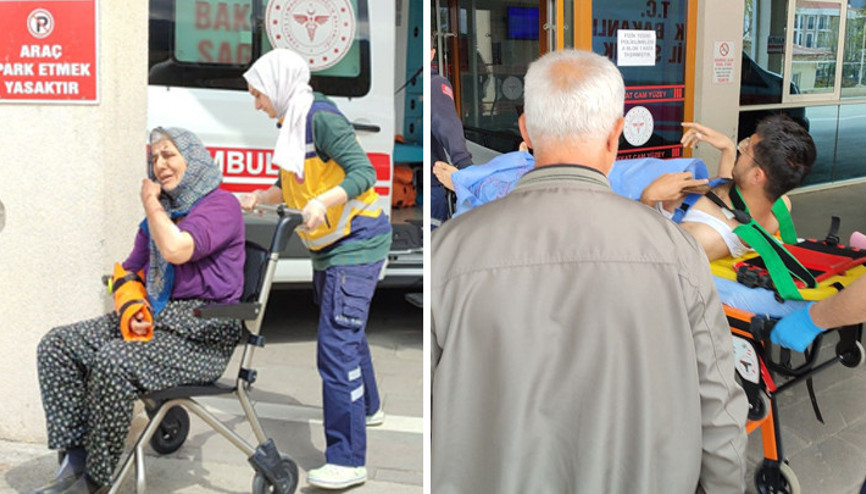 Konyada ayaklarını çapa makinesine kaptırdı Kurtarmak isteyen annesi de kolundan yaralandı